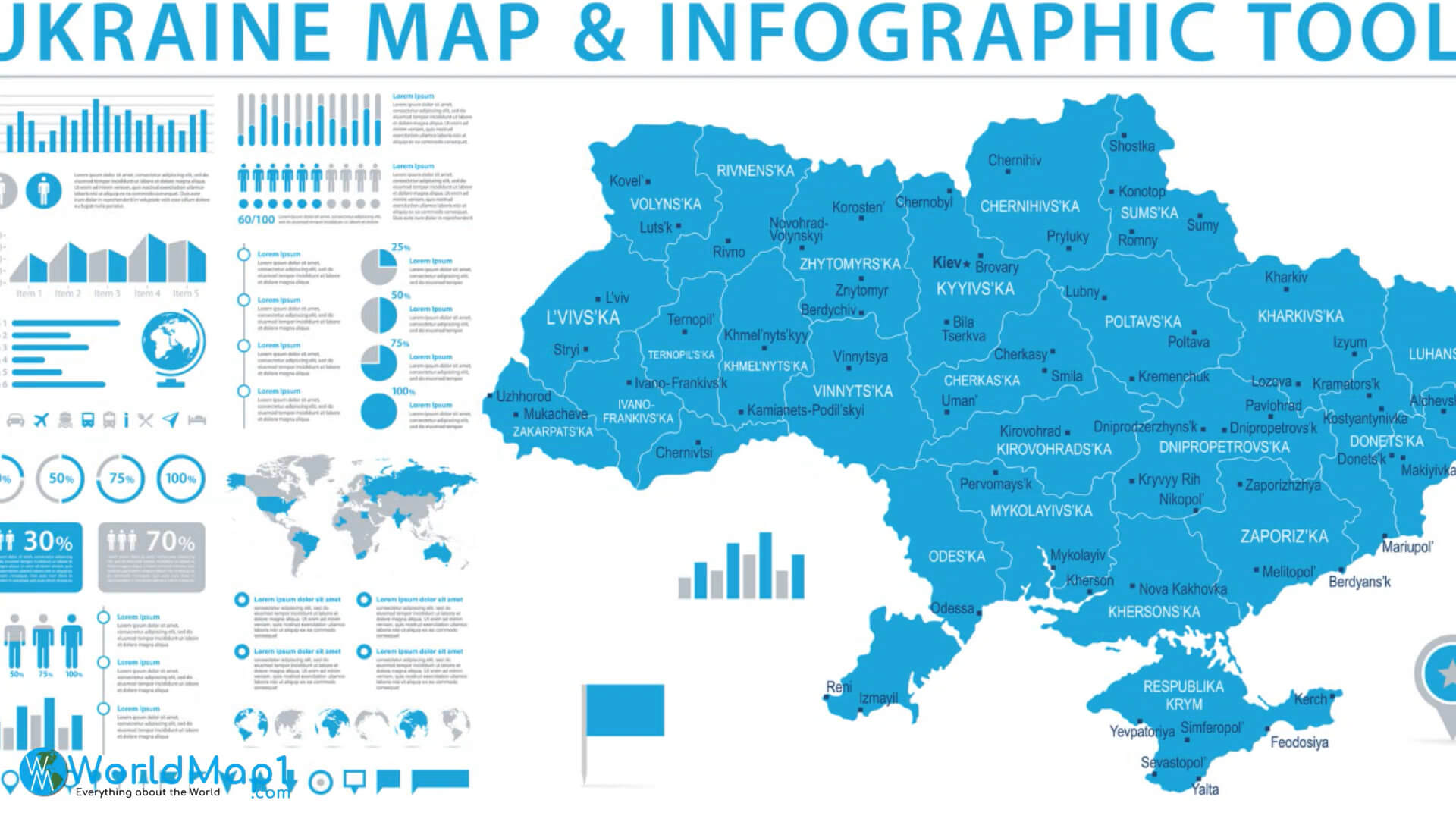 Ukraine-Karte und Infografik